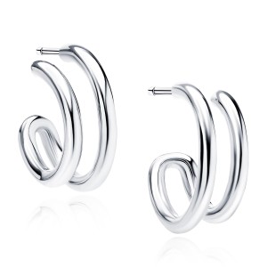 Cercei argint Double Circles DiAmanti Z1885ER-DIA (Argint 925‰ 4 g.)
